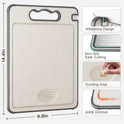 Amazon Cross-border Explosions Stainless Steel Wheat Straw Double-sided Cutting Board Thickened Anti-skid Cutting Board Cutting Board Source Factory