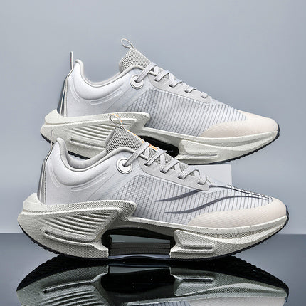 Summer 2024 New Breathable Trendy Versatile Sports Casual Men's Wear-Resistant Thick-Soled Height-Increasing Black Dad Sneakers