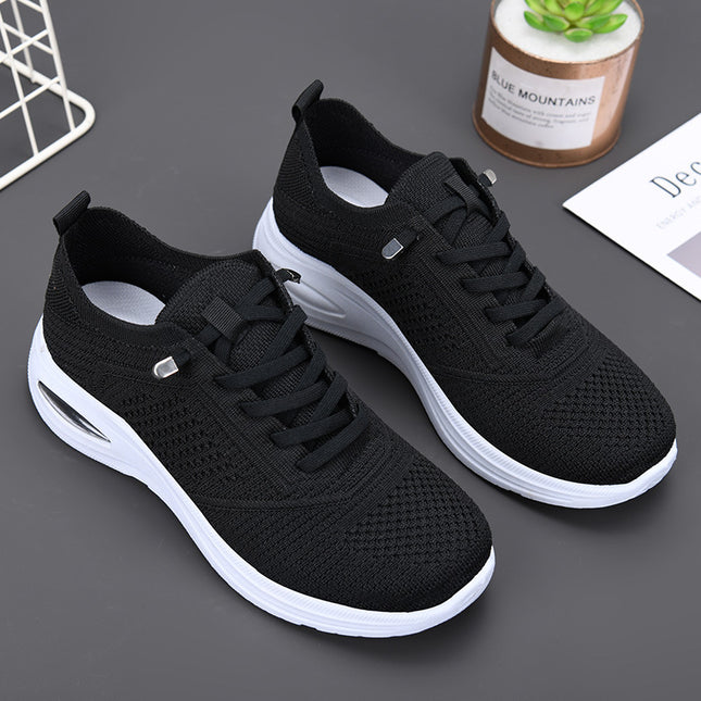 Shoes for Women 2025 New Foreign Trade Women's Shoes Casual Lace-Up Sock Mesh Shoes Soft-Soled Sports Shoes for Women