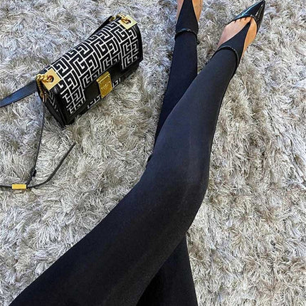 Cross-border European and American Foreign Trade 2025 New Tight Pants High Waist Black Stretch Leggings Women's Slim-fit Pants Trousers