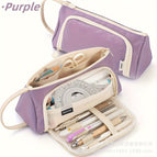 Twill triangle pencil case [purple]