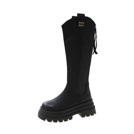 Thick-Soled Over-The-Knee Boots for Women, New Retro Fashion Leather Boots, Elegant Popular Street Fashion Boots, Knight Boots