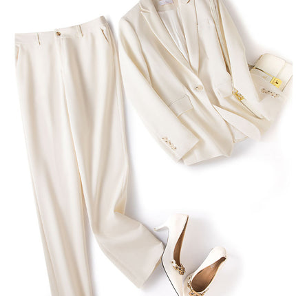 Endi Professional Suit Jacket 2026 Spring/Summer New Style High-End Slim-Fit Elegant High-End Women's Suit Pants Set