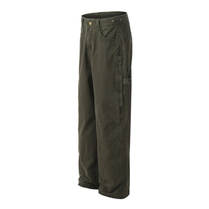 G6409 American High Street Style Men's High-End Vintage Army Green Workwear Loose-Fitting Unisex Casual Pants