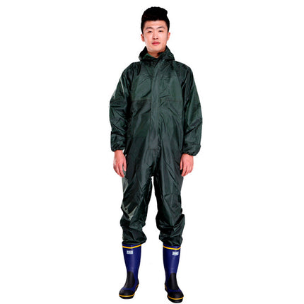 Protective Clothing Hooded Dust-proof Clothing Waterproof Oil-proof Chemical Paint Polishing Pesticide Working Clothes Odor-proof Raincoat