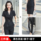 Black suit + belt + skirt + pants / S