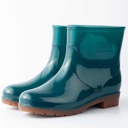 Rain Boots Men's Labor Protection Construction Site Rubber Shoes Hualu Black Low-Top Non-Slip Wear-Resistant Fleece-Lined Rain Boots Outdoor Waterproof Rain Boots