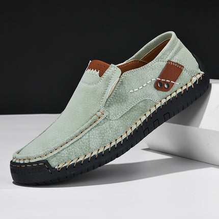 Spring and Autumn New Cross-Border Doudou Shoes Men's Oversized Loafers Foreign Trade Hand-Sewn Business Casual Shoes