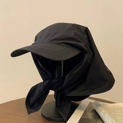 Headscarf Peaked Cap Windproof and Sunproof Integrated Sunshade Outdoor Neck Protection Hat Camping Travel Hat Adult Outdoor Camping