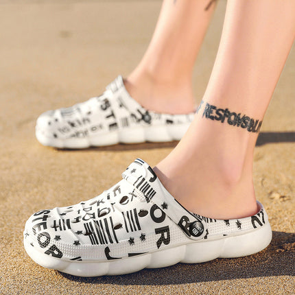 Couple's Cave Shoes Outdoor Non-slip Thick-soled Men's Beach Shoes Summer Outdoor Camouflage Two-Wearing Soft-soled Baotou Slippers