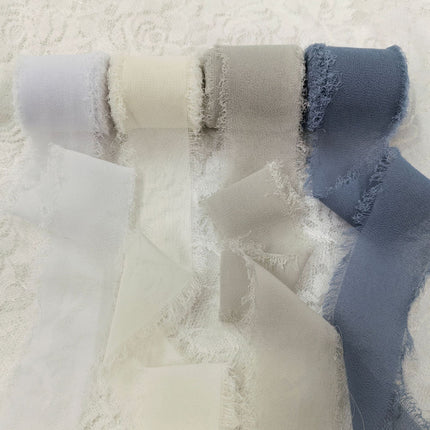 Ins Hand-Torn Raw Edge Ribbon Bouquet Satin Ribbon Ribbon Dried Rose Wedding Flowers Tied Chiffon Lace
