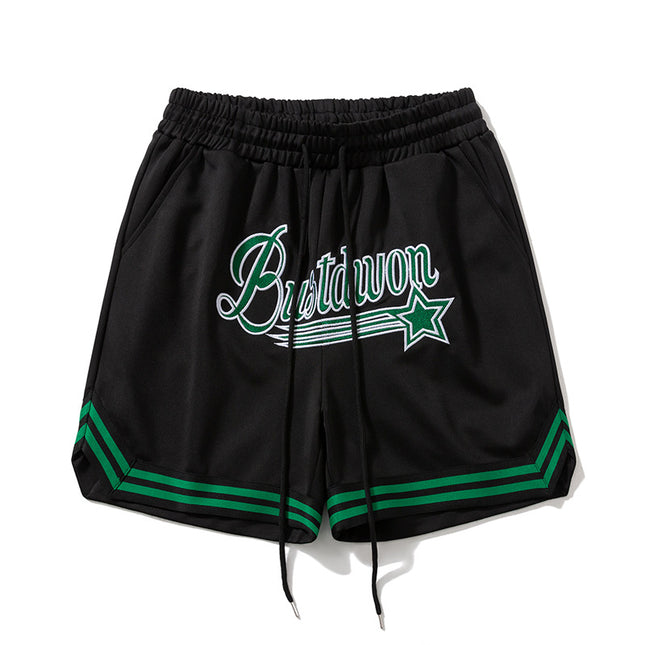 Carefully Selected Summer Sports Basketball Shorts Men's New American Trendy Brand Embroidered Letters Drawstring Quarter Pants Casual Shorts