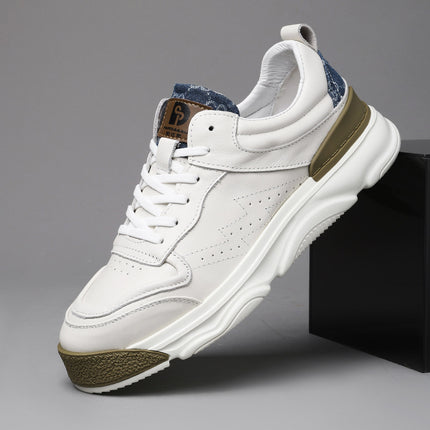 European Station Men's Shoes Forrest Gump Shoes Sneakers Leather White Shoes Contrast Casual Board Shoes Torre Shoes Men's One Piece Hair