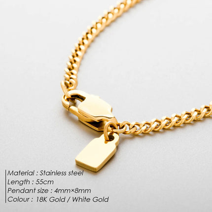 Cross-Border Hip-Hop Style Versatile Cuban Chain Clavicle Chain Hip-Hop Stainless Steel Personalized Men's Trendy Punk Street Dance Necklace