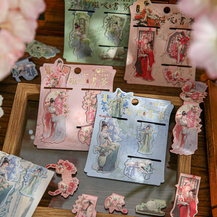 Talk about giving a spring series bookmark national style figure illustration reading special-shaped magnetic bookmark antique creative bookmark