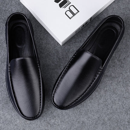 Live Broadcast Explosions Doug Shoes Men's Genuine Leather Cowhide Cross-border High-end Casual Dad Shoes Middle-aged Slip-on Loafers Men