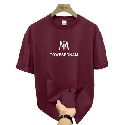 Xinjiang Heavy Short-sleeved T-shirt Men's Pure Cotton Summer New Round Neck Loose Trendy All-match Base Shirt Top