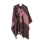 Striped tie-dye shawl-dark red