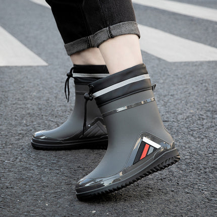 New men's rain boots non-slip thick-soled waterproof boots wear-resistant fashion outer wear car wash work rubber shoes overshoes men's thick