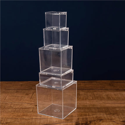 Exquisite Square Flip-Top Transparent Candy Box Food-Grade Wedding Candy Gift Packaging Acrylic Plastic Box