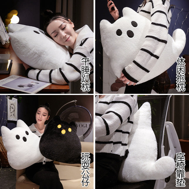 Cross-Border Ghost Cute Pillow Halloween Doll Cat Pillow Skin-Friendly Full Doll Pillow Birthday Gift Batch