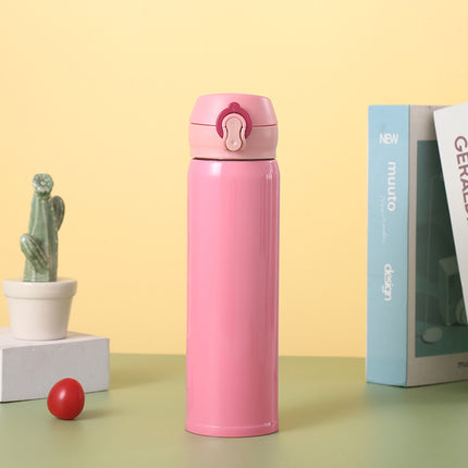 304 Stainless Steel Thermos Cup, High-Looking Bouncing Cup with Lock, Outdoor Portable Car Water Cup, Printed Gift Cup