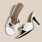 9cm thin heel white / 38