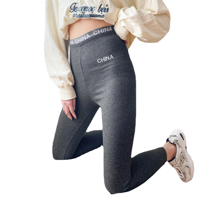 Autumn New Women's Leggings for Outerwear, Thin Chinese Style Embroidered Slim Fit Pencil Pants for Women
