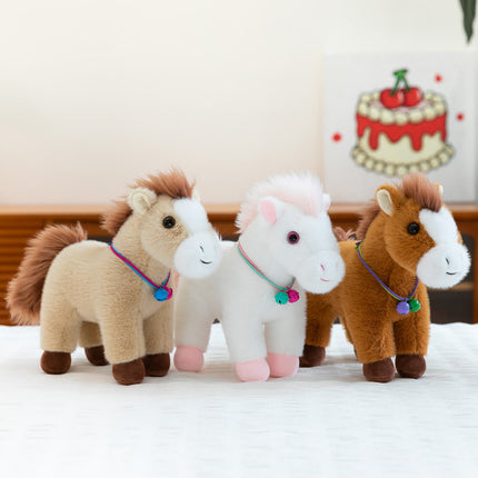 Cute and Adorable Plush Toy Pony Doll, Realistic Standing Pony Stuffed Toy, Little Pony Plushie
