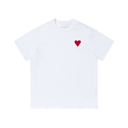 Cross-Border Am* Short-Sleeved Pure Cotton Embroidered Round Neck T-Shirt Summer Casual Loose Couple Wear Star Same Style Drop Shipping