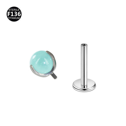 F-136 Titanium 1.0/1.2 Thick Natural Stone Lip Ring Earrings Lip Studs Ear Studs Tragus Body Piercing Jewelry Wholesale