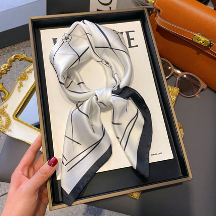 70cm Imitation Silk Square Scarf Fashion All-match Silk Scarf Professional Scarf Korean Style Neck Protection Scarf Decorative Small Square Scarf