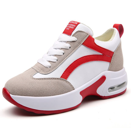 Special Price Height Increasing Women's Shoes 2024 Spring and Autumn New Korean-style All-match Slimming Sports Travel Leisure Wedge White Shoes