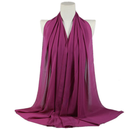 Solid Color Single Color Pearl Chiffon Scarf Malaysia Hot Selling Long Scarf Scarf Shawl Export Malaysia
