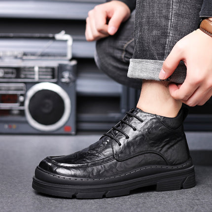 Work shoes men's autumn low-top versatile trendy breathable British style men's genuine leather casual leather shoes men