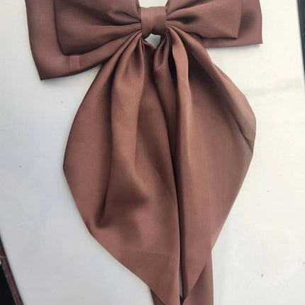 Yang Zi's Same Style Large Retro Ribbon Bow Hairpin for the Back of the Head, Super Fairy Elegant Hairpin Spring Clip Hair Accessory