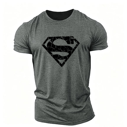 New trend loose running training sports short sleeve letters casual cotton round neck men's fitness T-shirt custom LOGO