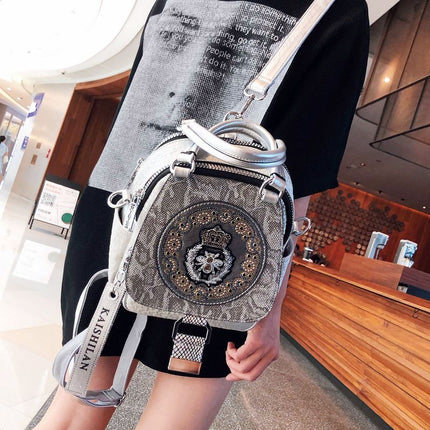 Super Hot Hot Rhinestone Backpack Women's 2025 New Fashion Women's Backpack High-end Genuine Leather Crossbody Bag Light Luxury