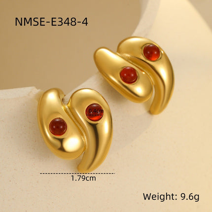 European and American Cross-Border Stainless Steel Tassel Heart Design Earrings Earrings Ins Plated 18K Gold Necklace Hand Jewelry Wholesale