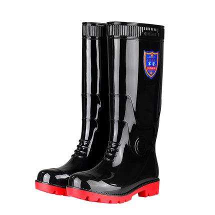 Kitchen High-Top Thickened Chef Rubber Shoes Non-Slip Rain Boots Waterproof Oil-Proof Kitchen Shoes with Cow Tendon Sole Men's Long Water Shoes