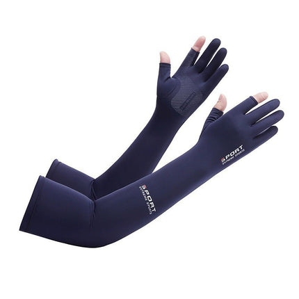 Summer Sun Protection Gloves, Ice Sleeves, Integrated Sun Protection Sleeves, Non-Slip, Breathable, Touch Screen, Outdoor Fishing, Cycling, Driving and Commuting