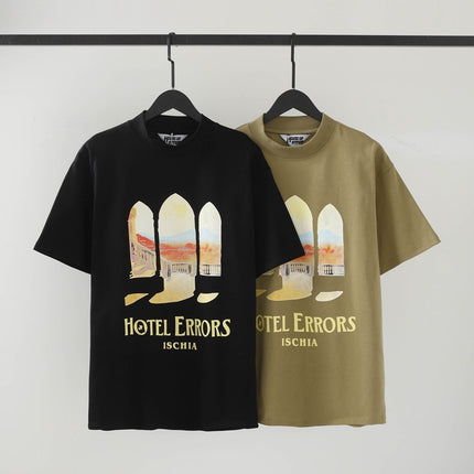 Cross-border foreign trade beauty tide eye of truth series pane landscape printing new letter printing men's and women's short-sleeved T