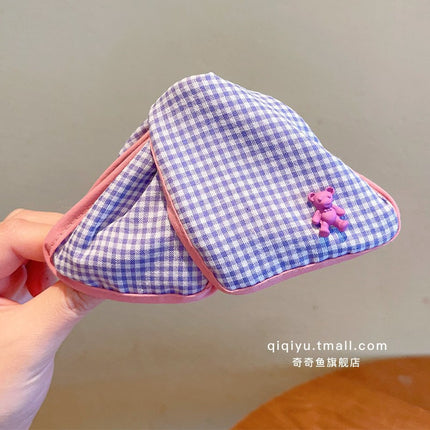 New College Style Triangle Clip with Contrasting Polka Dots and High-End Shark Clip for Hairpin Head Accessories on the Back of the Head
