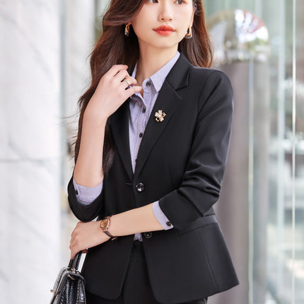 Suit suit women's work clothes professional temperament College student formal wear plus size interview spring and autumn suit front desk work clothes