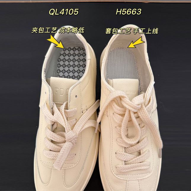 Retro Breathable First-Layer Cowhide Casual Sneakers 2024 Summer New Fashion Versatile White Shoes Men's Low-Top Trendy Shoes