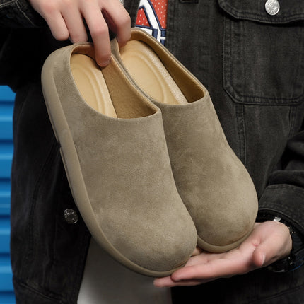 Little Potato Birkenstock Shoes Men's Slip-On Toe-Cap Half Slippers Slip-On Slip-Ons Commuter Retro Large-Toe Mule Shoes