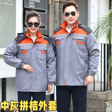 Winter Work Clothes Cold-proof Cotton Coat Thickened Work Protection Clothing Factory Workshop Factory Clothes Printing Thickened Cotton Coat
