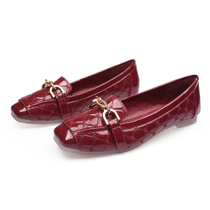 Ladyshoes Soft-soled Women's Single-layer Shoes Fashion New Women's Shoes Four Seasons Korean Style Mama Shoes Flat Shoes Large Size Square Toe Shoes