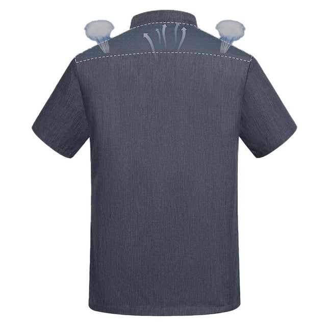 New Chinese-Style Catering Chef Work Clothes, Short-Sleeved, Thin, Breathable, Western Restaurant Baking Work Clothes