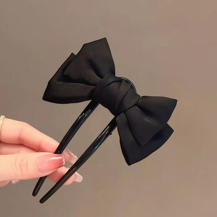 New Chinese Style Fabric Bow U-shaped Hair Hairpin Daily Cheongsam Hanfu Hair Disc Hairpin Delicate Internet Celebrity Hair Disc Artifact